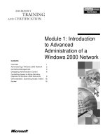 Tài liệu Module 1: Introduction to Advanced Administration of a Windows 2000 Network docx