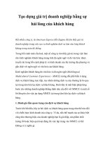 Tài liệu Tạo dựng giá trị doanh nghiệp bằng sự hài lòng của khách hàng pptx