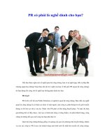 Tài liệu PR có phải là nghề dành cho bạn? pdf