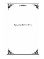 Tài liệu Speaking of a Free Press docx
