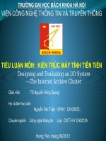 Slide tên đề tài designing and evaluating an IO system—the internet archive cluster 