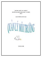 Tài liệu GIÁO TRÌNH GIẢNG DẠY QUẢN LÝ MÔI TRƯỜNG docx