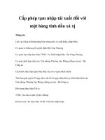 Tài liệu Cấp phép tạm nhập tái xuất đối với mặt hàng tinh dầu xá xị ppt