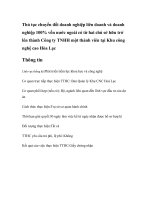 Tài liệu Thủ tục chuyển đổi doanh nghiệp liên doanh và doanh nghiệp 100% vốn nước ngoài có từ hai chủ sở hữu trở lên thành Công ty TNHH một thành viên tại Khu công nghệ cao Hòa Lạc docx