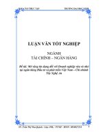 Luận văn Mở rộng tín dụng đối với Doanh nghiệp vừa và nhỏ tại ngân hàng Đầu tư và phát triển Việt Nam – Chi nhánh Tây Nghệ An