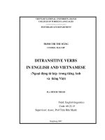 ditransitive verbs in english and vietnamese