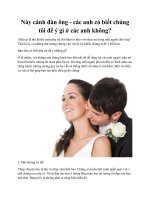 Này cánh đàn ông   các anh có biết chúng tôi để ý gì ở các anh không 