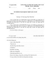 Tài liệu BM.XD.01 - Tờ trình thẩm định thiết kế cơ sở ppt