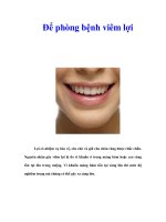 Tài liệu Để phòng bệnh viêm lợi doc