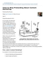  time to stop pretending about content marketing 