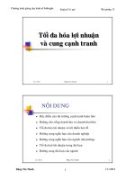 Chương trình giảng dạy kinh tế fullbright   kinh tế học vi mô   bài giảng 13  tối đa hoá lợi nhuận và cung cạnh tranh