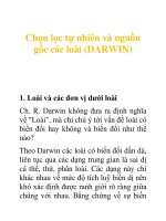 Tài liệu Chọn lọc tự nhiên và nguồn gốc các loài (DARWIN) doc