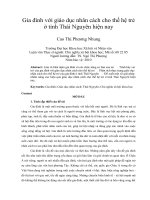 Gia đình với giáo dục nhân cách cho thế hệ trẻ ở tỉnh thái nguyên hiện nay 