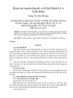 Khảo sát truyền thuyết và lễ hội đinh lê ở ninh bình 