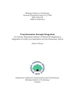 Tài liệu Transformation through Integration An Activity Theoretical Analysis of School Development as Integration of Child Care Institutions and the Elementary School ppt