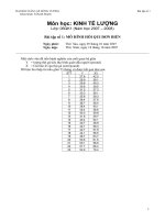 Tài liệu Bài tập số 1: Mô hình hồi qui đơn biến - Lớp 06QK1 pdf