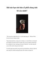 Tài liệu Khi nào bạn nên bán cổ phiếu đang sinh lời của mình? doc