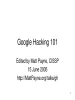 Tài liệu Google Hacking 101 pptx