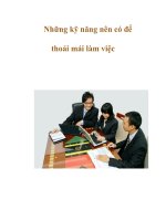 Tài liệu Những kỹ năng nên có để thoải mái làm việc docx