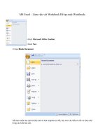 Tài liệu MS Excel - Làm việc với Workbook Để tạo một Workbook ppt