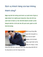 Tài liệu Dịch vụ khách hàng của bạn không thành công? doc