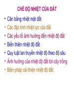 Tài liệu Chế độ nhiệt của đất pptx