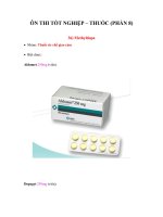 Tài liệu ÔN THI TỐT NGHIỆP – THUỐC (PHẦN 8) pptx