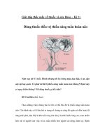 Tài liệu Giải đáp thắc mắc về thuốc và sức khỏe – Kỳ 1 doc