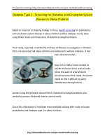 Diabetes Type 2 - Screening for Diabetes and Circulation System Disease in Obese Children