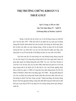 Tài liệu THỊ TRƯỜNG CHỨNG KHOÁN VÀ THUẾ GTGT doc