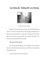 Tài liệu Lụt khớp gối - Không thể xem thường ppt