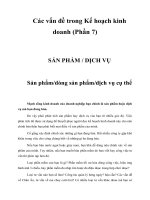 Tài liệu Các vấn đề trong Kế hoạch kinh doanh (Phần 7) ppt