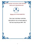 Luận văn Thực trạng và giải pháp e-marketing (tiếp thị điện tử) cho các doanh nghiệp tại Việt Nam trong thời gian 2008 – 20120