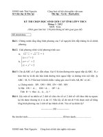 KỲ THI CHỌN HỌC SINH GIỎI CẤP TỈNH THÁI NGUYÊN LỚP 9 THCS Tháng 3 / 2012MôN: Toán