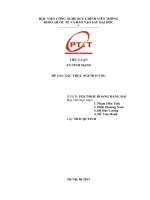 TIỂU LUẬN AN NINH MẠNG đề tài xác THỰC NGƯỜI DÙNG 