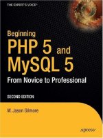 Apress beginning PHP and MySQL 5 from novice to professional 