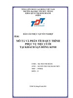 LUẬN VĂN MÔ TẢ VÀ PHÂN TÍCH QUY TRÌNH PHỤC VỤ TIỆC CƯỚI TẠI KHÁCH SẠN ĐÔNG KINH