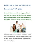 Tài liệu Nghệ thuật và khoa học đánh giá sự thực thi của CEO –phần1 ppt
