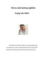 Tài liệu Stress ảnh hưởng nghiêm trọng sức khoẻ ppt