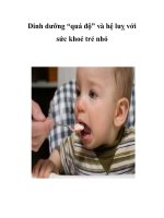 Tài liệu Dinh dưỡng “quá độ” và hệ luỵ với sức khoẻ trẻ nhỏ pdf