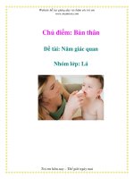 Tài liệu Chủ điểm: Bản thân - Đề tài: Năm giác quan - Nhóm lớp: Lá ppt