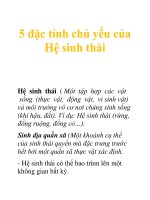 Tài liệu 5 đặc tính chủ yếu của Hệ sinh thái doc