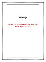Tiểu luận: QUẢN TRỊ KINH DOANH DỊCH VỤ TẠI KHÁCH SẠN SÀI GÒN