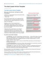 The Hard Lesson Article Template