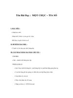 Tài liệu Gíao án toán lớp 1 - MỘT CHỤC – TIA SỐ doc