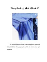 Tài liệu Dùng thuốc gì khỏi hôi nách? pptx