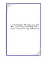 Tài liệu Luận văn tốt nghiệp: “Một số giải pháp nhằm hoàn thiện các công cụ marketing – mix ở công ty TNHH quốc tế Song Thanh ( STI )” doc
