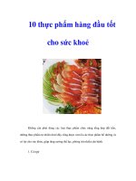 Tài liệu 10 thực phẩm hàng đầu tốt cho sức khoẻ pptx