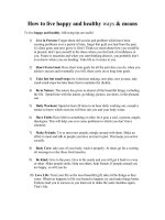 Tài liệu How to live happy and healthy ways & means doc