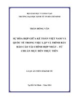 Sự hòa hợp giữa kế toán việt nam và quốc tế trong việc lập và trình bày báo cáo tài chính hợp nhất – từ chuẩn mực đến thực tiễn